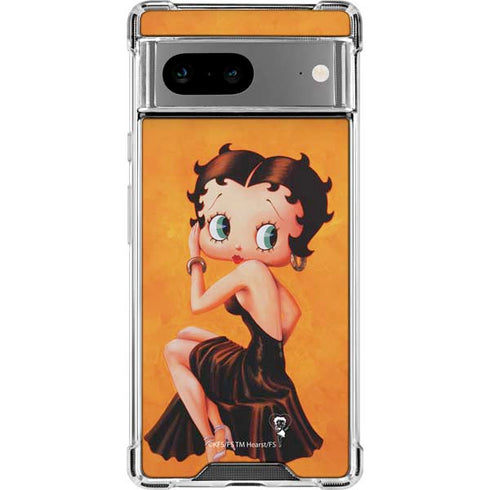 Betty Boop Little Black Dress Google Pixel 7a Clear Case